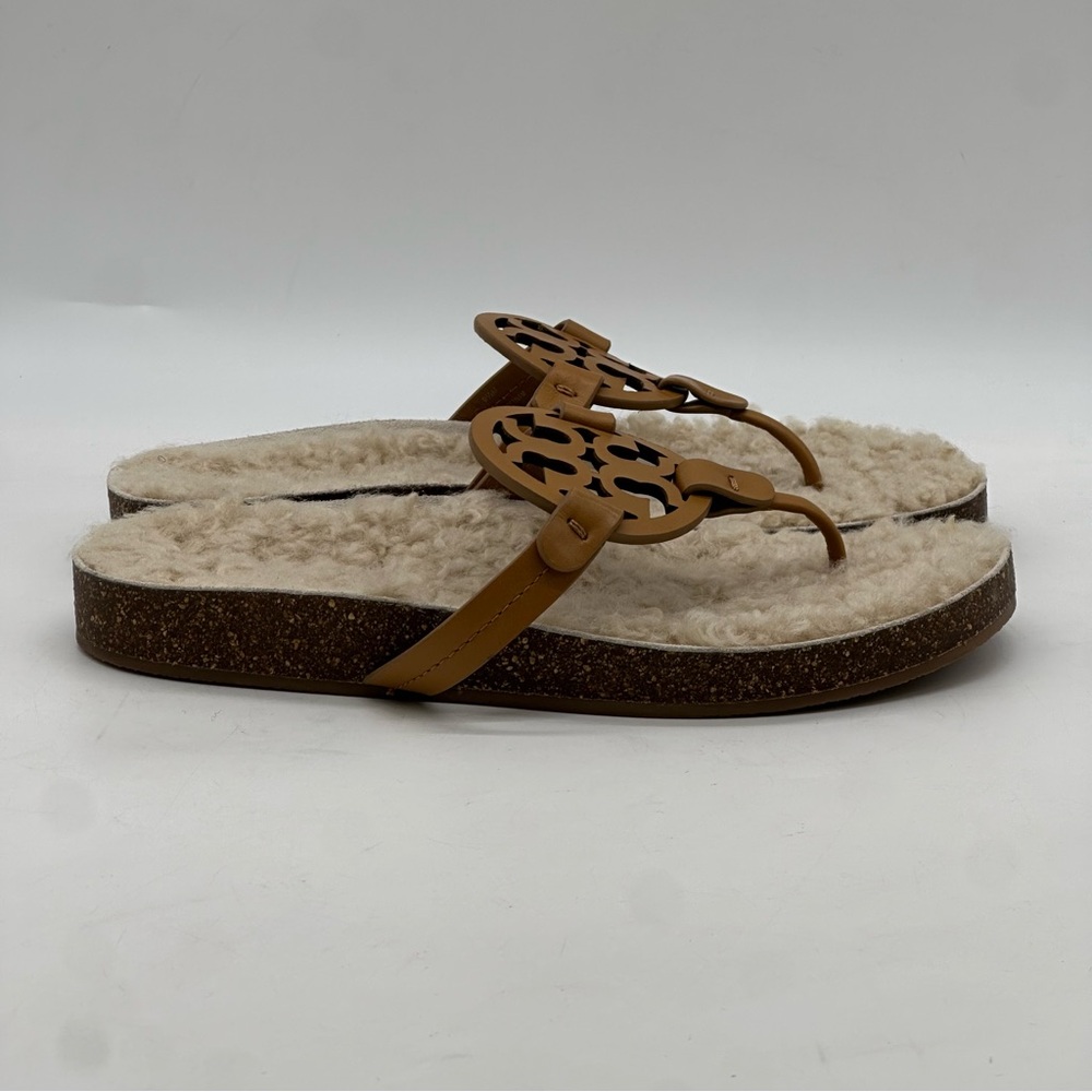Tory Burch Miller Cloud Shearling Leather  Sandals. Size 9.5